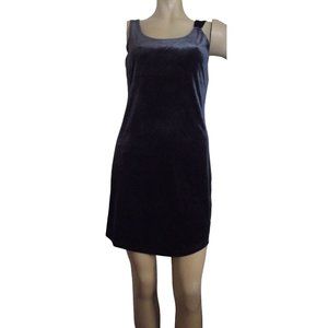 Kische Boutique Sz Small Gray Stretch Velvet Sleeveless Tank Dress knee length s